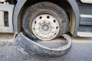 damaged 18-wheeler tire